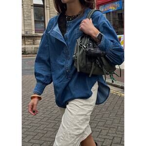 NWT Free People Denim Dreaming Henley, Small